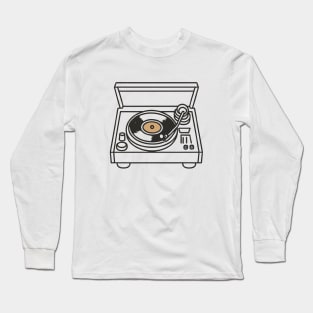 Line art of a record player Long Sleeve T-Shirt